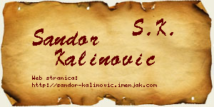 Šandor Kalinović vizit kartica